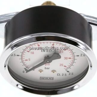Einbaumanometer, 3-kant-Frontring, 63mm, 0 - 2,5 bar