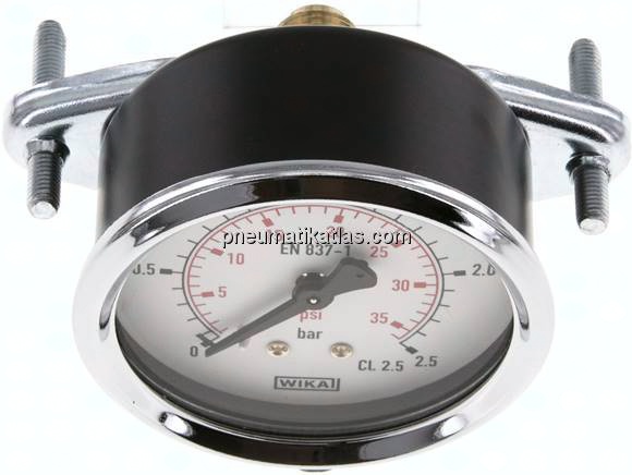 Einbaumanometer, 3-kant-Frontring, 63mm, 0 - 2,5 bar
