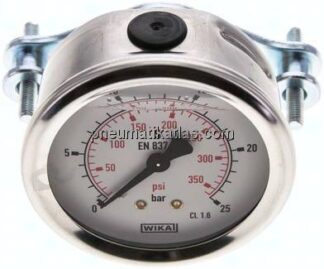 Glycerin-Einbaumanometer, 3kt-Frontring, 63mm, 0 - 25 bar