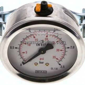 Glycerin-Einbaumanometer, 3kt-Frontring, 63mm, 0 - 2,5 bar