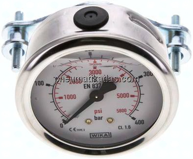 Glycerin-Einbaumanometer, 3kt-Frontring, 63mm, 0 - 400 bar