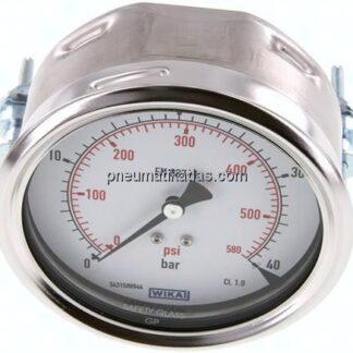 Einbaumanometer, 3-kant-Frontring, 100mm, 0 - 40 bar