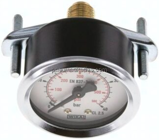 Einbaumanometer, 3-kant-Frontring, 50mm, 0 - 40 bar