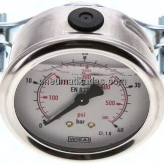 Glycerin-Einbaumanometer, 3kt-Frontring, 63mm, 0 - 40 bar