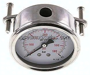 Glycerin-Einbaumanometer, 3kt-Frontring, 63mm, 0 - 40 bar