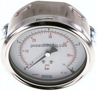 Einbaumanometer, 3-kant-Frontring, 100mm, 0 - 4 bar