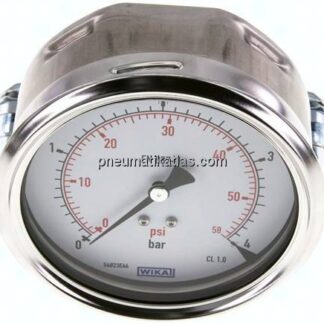 Einbaumanometer, 3-kant-Frontring, 100mm, 0 - 4 bar