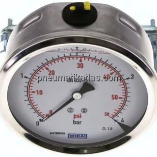 Glycerin-Einbaumanometer, 3kt-Frontring, 100mm, 0 - 4 bar