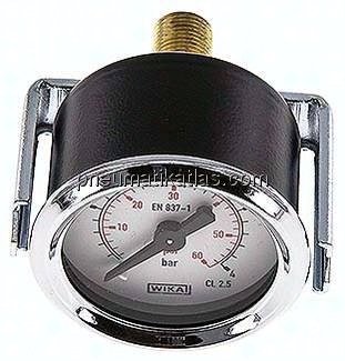 Einbaumanometer, 3-kant-Frontring, 40mm, 0 - 4 bar
