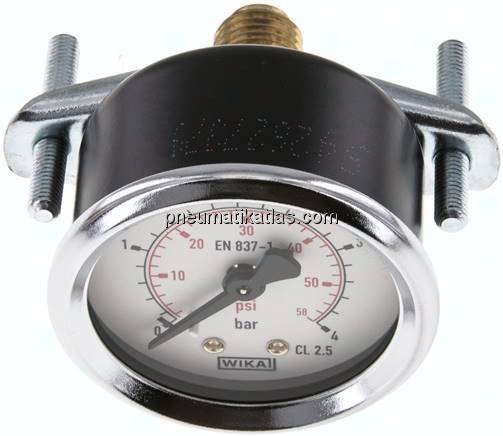 Einbaumanometer, 3-kant-Frontring, 50mm, 0 - 4 bar