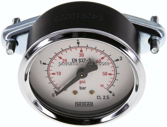 Einbaumanometer, 3-kant-Frontring, 63mm, 0 - 4 bar