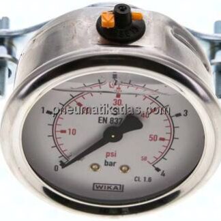 Glycerin-Einbaumanometer, 3kt-Frontring, 63mm, 0 - 4 bar