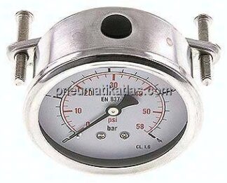 Glycerin-Einbaumanometer, 3kt-Frontring, 63mm, 0 - 4 bar