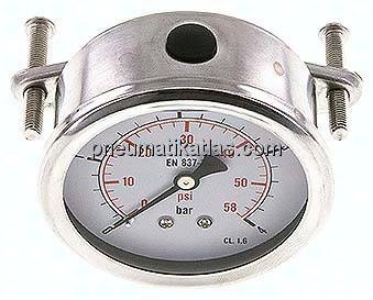 Glycerin-Einbaumanometer, 3kt-Frontring, 63mm, 0 - 4 bar