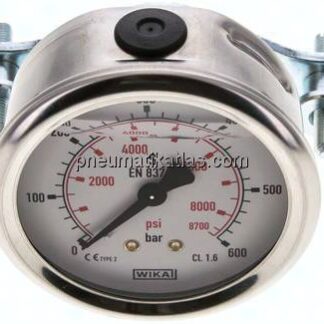 Glycerin-Einbaumanometer, 3kt-Frontring, 63mm, 0 - 600 bar