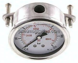 Glycerin-Einbaumanometer, 3kt-Frontring, 63mm, 0 - 600 bar