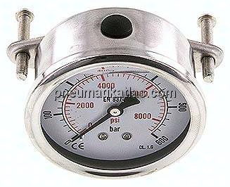 Glycerin-Einbaumanometer, 3kt-Frontring, 63mm, 0 - 600 bar