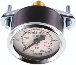 Einbaumanometer, 3-kant-Frontring, 50mm, 0 - 60 bar