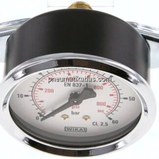 Einbaumanometer, 3-kant-Frontring, 63mm, 0 - 60 bar