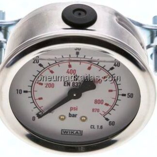 Glycerin-Einbaumanometer, 3kt-Frontring, 63mm, 0 - 60 bar