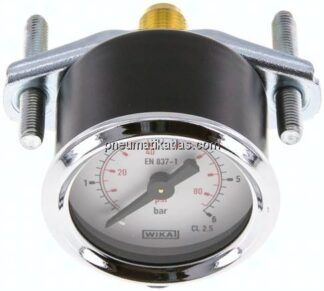 Einbaumanometer, 3-kant-Frontring, 40mm, 0 - 6 bar