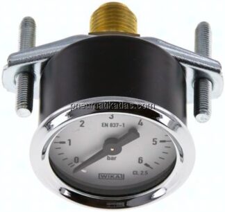 Einbaumanometer, 3-kant-Frontring, 40mm, 0 - 6 bar