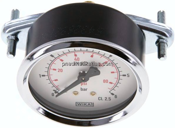 Einbaumanometer, 3-kant-Frontring, 63mm, 0 - 6 bar