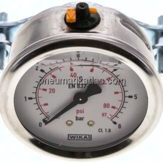Glycerin-Einbaumanometer, 3kt-Frontring, 63mm, 0 - 6 bar