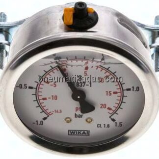 Glycerin-Einbaumanometer, 3kt-Frontring, 63mm, -1 bis 1,5 bar