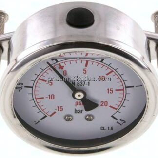 Glycerin-Einbaumanometer, 3kt-Frontring, 63mm, -1 bis 1,5 bar