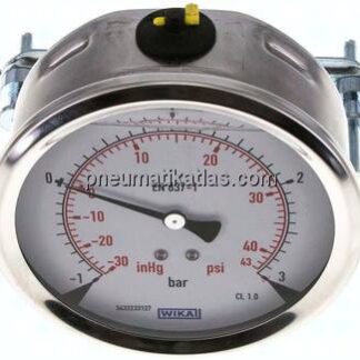 Glycerin-Einbaumanometer, 3kt-Frontring, 100mm, -1 bis 3 bar