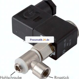 Hohlschrauben-Magnetventil G 1/8"-G 1/8", 2/2-Wege (NC), 24 V DC