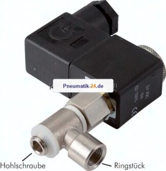 Hohlschrauben-Magnetventil G 1/8"-G 1/8", 2/2-Wege (NC), 24 V DC