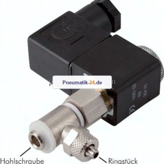 Hohlschrauben-Magnetventil G 1/8"-6x4, 2/2-Wege (NC), 24 V DC