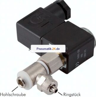 Hohlschrauben-Magnetventil G 1/8"-6x4, 2/2-Wege (NC), 24 V DC