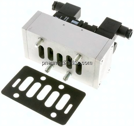 ISO-Ventil (Größe 3), 5/3-Wege Mittelstellung entlüftet, 12 V DC