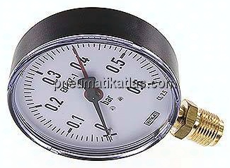Manometer senkrecht, 100mm, 0 - 0,6 bar