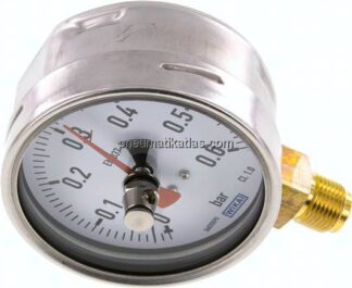 Manometer senkrecht (CrNi/Ms), 100mm, 0 - 0,6 bar