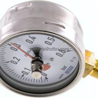 Manometer senkrecht (CrNi/Ms), 100mm, 0 - 0,6 bar