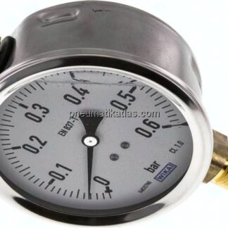 Glycerin-Manometer senkrecht (CrNi/Ms),100mm, 0 - 0,6 bar