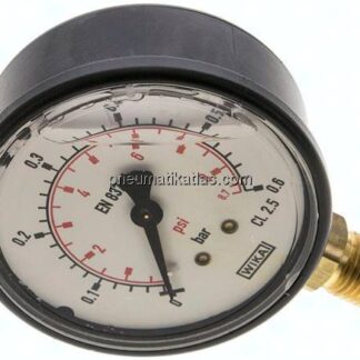 Glycerin-Manometer senkrecht (KU/Ms), 63mm, 0 - 0,6 bar