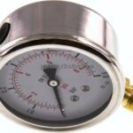 Glycerin-Manometer senkrecht (CrNi/Ms), 63mm, 0 - 0,6 bar