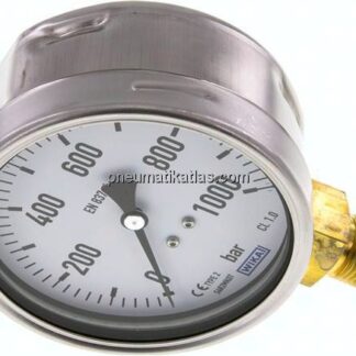 Manometer senkrecht (CrNi/Ms), 100mm, 0 - 1000 bar