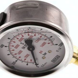 Glycerin-Manometer senkrecht (CrNi/Ms), 63mm, 0 - 1000 bar