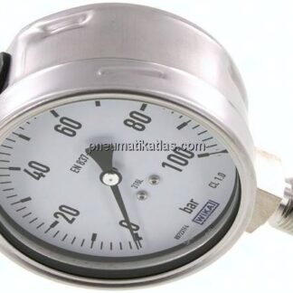 Chemie-Manometer senkrecht, 100mm, 0 - 100 bar