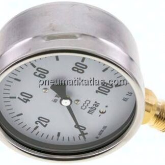 Manometer senkrecht 100mm, 0 - 100 mbar, G 1/2"