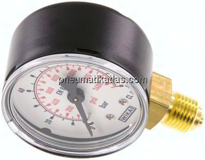 Manometer senkrecht (ST/Ms), 50mm, 0 - 100 bar, G 1/4"