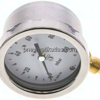 Manometer senkrecht 63mm, 0 - 100 mbar, G 1/4"