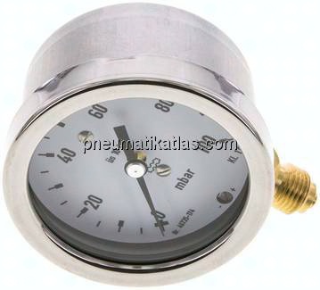 Manometer senkrecht 63mm, 0 - 100 mbar, G 1/4"