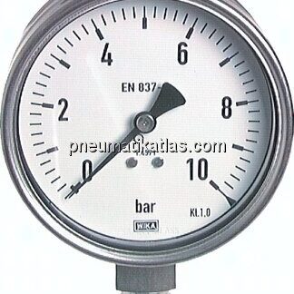 Chemie-Manometer senkrecht, 100mm, -1 bis 1,5 bar